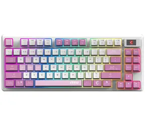 MSI FORGE GK600 TKL fialová / Bezdrátová herní klávesnice / mechanická / 2,4GHz / BT / RGB / USB-C / CZ+SK layout