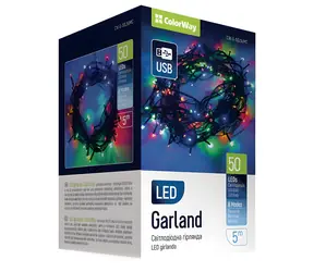 Colorway LED řetěz vnitřní 50 LED vícebarevný / 5m / 8 funkcí / USB napájení