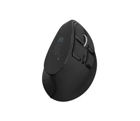 Natec Euphonie Pro černá / Vertikální bezdrátová myš / 2,4GHz + BT / 4000 DPI / 9 tlačítek / OLED displej