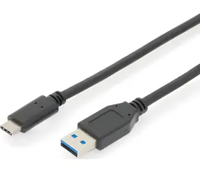 Digitus AK-300146-010-S černá / Kabel USB-A na USB-C / 1 m