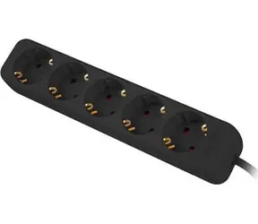 Lanberg černá / Prodlužovací přívod / 5 zásuvek / 1,5 m / 230 V / bez vypínače