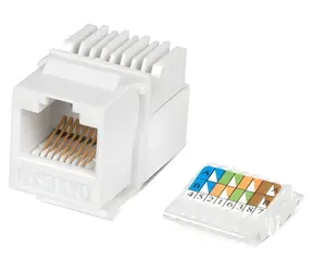XtendLan Keystone RJ45 bílá / TP zásuvka / CAT5e / UTP / zaklapávací