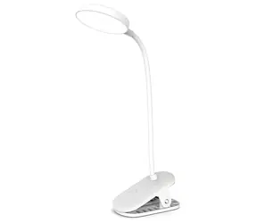 Colorway CW-DL02B-B bílá / Stolní LED lampička s klipem / Aku baterie