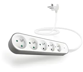 CONNECT IT PowerRex3 bílá / Prodlužovací kabel / 5 zásuvek / 1,5 m / s vypínačem