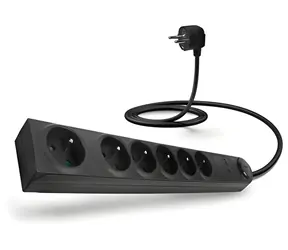 Connect IT prodlužovací kabel s přepěťovou ochranou černá / Prodlužovací kabel / 230V / 6 zásuvek / 1,5 m