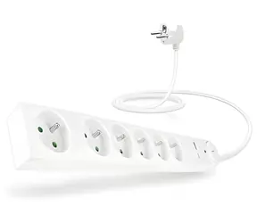 Connect IT prodlužovací kabel s přepěťovou ochranou bílá / Prodlužovací kabel / 230V / 6 zásuvek / 1,5 m