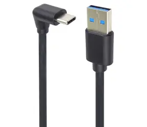 PremiumCord USB-C 90° - USB-A černá / Datový kabel / USB 3.0 / 3m