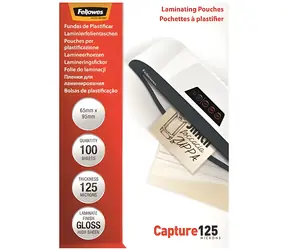 Fellowes 65 x 95 mm / Laminovací fólie / 125 mic / lesklá / 100 ks