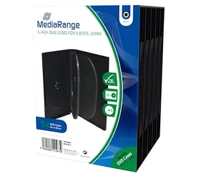 MediaRange DVD obal pro 5 disků černý / 22 mm / 5 ks