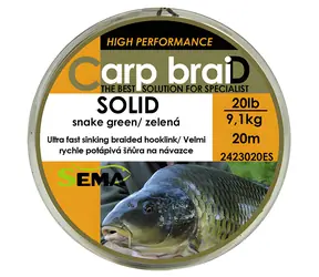 SEMA Pletená šňůra Solid / 10 m / 30 lbs / 13,6 kg
