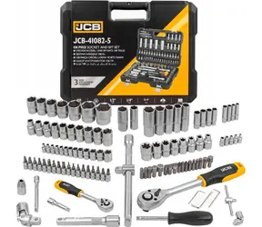 JCB Sada nástrčných klíčů 108 dílů / Sada klíčů / 1/4" + 1/2"