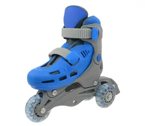 TRISKATE Basic šedo-modré vel. XS (27-30) / Dětské kolečkové brusle / 3 kolečka / PVC 64x24 mm