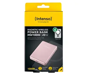 Intenso MW10000 růžová / Magnetická bezdrátová powerbanka / 10000 mAh / MagSafe / USB-C 20W