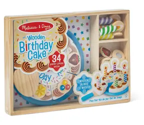 SPIN MASTER Melissa & Doug Dřevěný narozeninový dort / 6 dílků / Dřevo / od 3 let