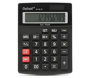 REBELL Kalkulačka RE-8118-12 BX černá / Stolní / 12místná