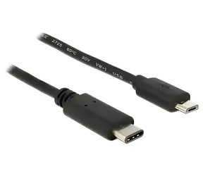 Delock USB-C - Micro-B 0,5 m černá / Kabel / USB 2.0 / 480 Mbit/s / 3 A