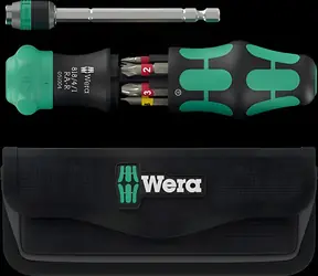Wera Kraftform Kompakt 25 RA-R černá/zelená / Bitový šroubovák / 1/4" / 6 bitů / ráčna / taška