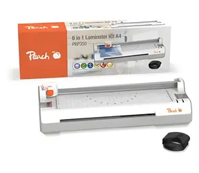 Peach PBP350 bílá / Laminátor / A4 / 6v1 / Za tepla i za studena / Zaoblovač a řezačka rohů