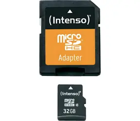 Intenso microSDHC 32GB / Paměťová karta / Class 4 / čtení 20 MB/s / + SD adaptér