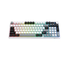 ONIKUMA MT902 černobílá / Herní klávesnice / bezdrátová / 2,4 GHz / RGB / membránová