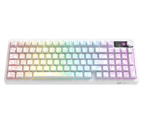 Onikuma MT902 bílá / Herní klávesnice / Bezdrátová / 2,4 GHz / USB-C / RGB