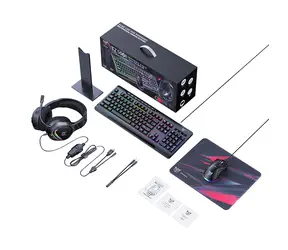Onikuma TZ5008 / Herní sada 5v1: klávesnice + myš + sluchátka + podložka + stojánek / USB / RGB