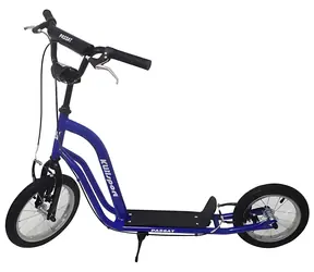 KUBIsport Passat modrá / Koloběžka / 14/12" nafukovací kola / skládací