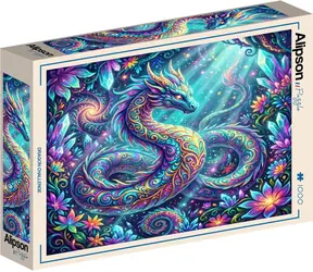 ALIPSON Čtvercové puzzle Dračí výzva / 1000 dílků / 63,5 x 63,5 cm