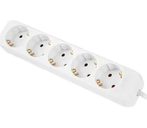 Lanberg 5x Schuko bílá / Prodlužovací přívod / 230 V / 5 zásuvek / 1,5 m