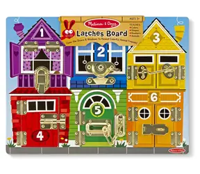 SPIN MASTER Melissa & Doug Motorická deska se zámky Hrady / Dřevěná / od 3 let