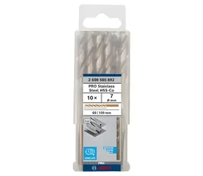 Bosch HSS-Co 2608585892 / Spirálový vrták do kovu / 7 x 69 mm / 10 ks