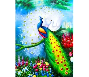 Diamantové malování - Pávi / 30x40 cm