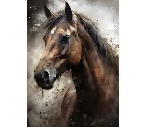 Diamantové malování - Portrét koně / 30x40 cm
