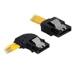 Delock SATA 82492 žlutá / SATA kabel / pravoúhlý a rovný konektor / SATA II 3 Gb/s / 30 cm