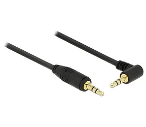 DeLock 83760 černá / Audio kabel / 3.5 mm Jack samec - samec / úhlový konektor / 5 m