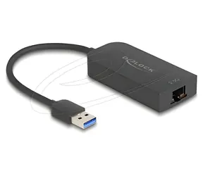 Delock 66045 USB Type-A na 2,5 Gigabit LAN černá / Adaptér / RJ-45 / 2,5 Gbit/s / 15 cm