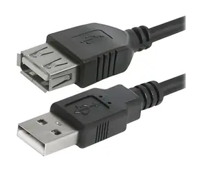 Logo USB 2.0 A-A černá / Prodlužovací kabel / samec - samice / 3 m