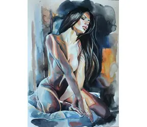 Diamantové malování - Akt ženy / 30x40 cm