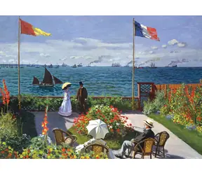 GRAFIKA Puzzle Zahrada v Sainte-Adresse a Pole vlčích máků / 2x500 dílků