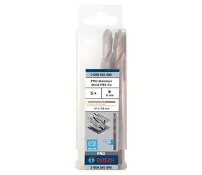 BOSCH HSS-Co 2608585896 / Sada spirálových vrtáků do kovu / 9,0 × 81 mm / DIN 338 / 5 ks