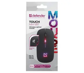 Defender Touch MM-997 černá / Bezdrátová optická myš / Bluetooth / 2.4 GHz / 1600 DPI / 4 tlačítka