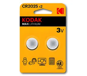 Kodak MAX CR2025 / Knoflíková baterie / Lithiová / 3V / 2 ks