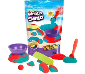 SPIN MASTER Kinetic Sand Mold n' Flow / Sada s doplňky / 680 g písku / od 3 let