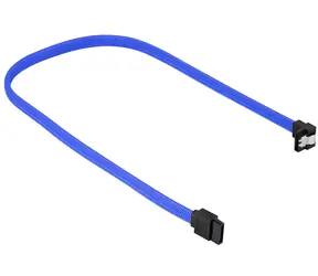 Sharkoon SATA III modrá / Kabel / Úhlový 90° / 30 cm