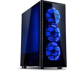 Inter-Tech CXC2 černá / Skříň / ATX / tvrzené sklo / 3x 120mm LED / průhledná bočnice