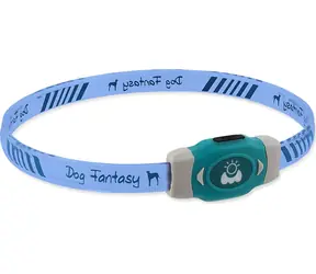 DOG FANTASY Obojek LED svítící vícebarevný M / 50 cm / USB nabíjecí / Pro malé a střední psy