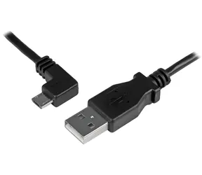 StarTech USB-A - Micro-USB B černá / Nabíjecí a datový kabel / Úhlový konektor / 0,5 m / 480 Mbps