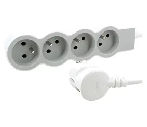 Legrand Prodlužovačka Standard bílá/světle šedá / Prodlužovací kabel / 4x zásuvka / 3 m