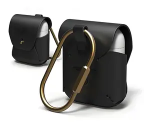 Elago AirPods Leather černá / Pouzdro / kůže