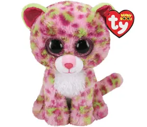 TY Plyšový leopard Lainey růžový / 24 cm